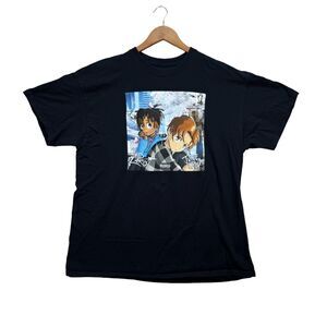 Juice Wrld & The Kid LAROI Reminds Me Of You Hip Hop Black Anime Rap T Shirt XL